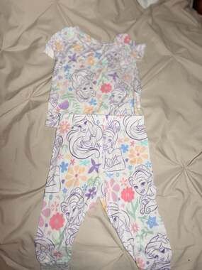 Disney Princess Toddler Girls 2-Piece Viscose Snug Fit Pajama Set 12M